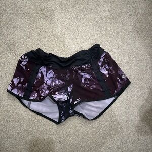 Purple and black lululemon speed up short size 6.